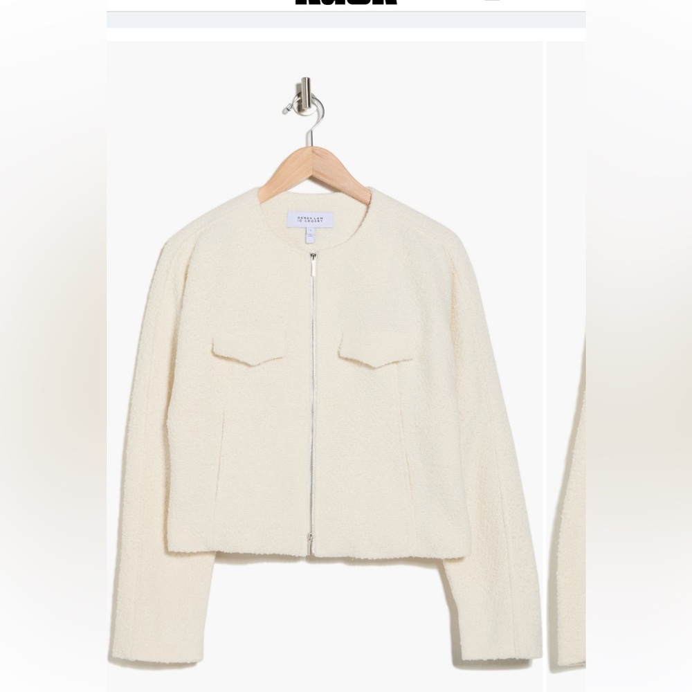 Derek Lam 10 Crosby
Prewett Zip Front Crop 
Ivory Women's Jacket